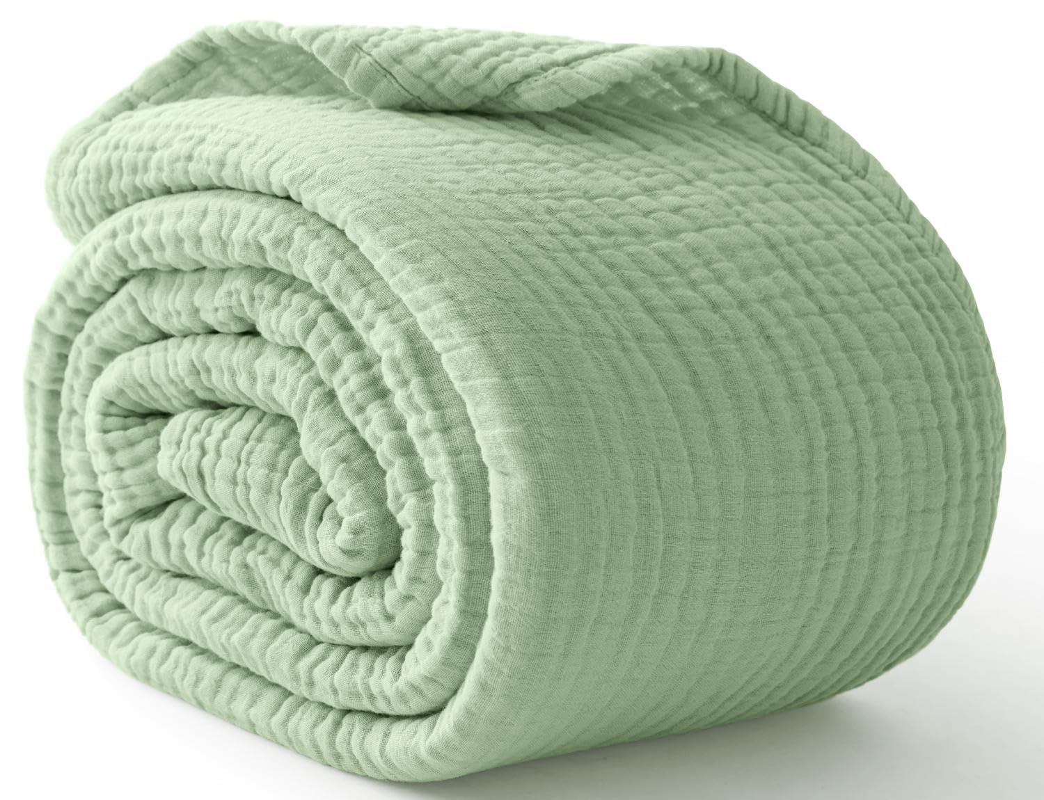 Muslin Cotton Bedspread - 綿100%のベッド用ブランケット、柔らかいモスリンベッドブランケット、軽量で通気性のあるベッドスプレッドカバーレット、オールシーズン対応のガーゼスローブランケット