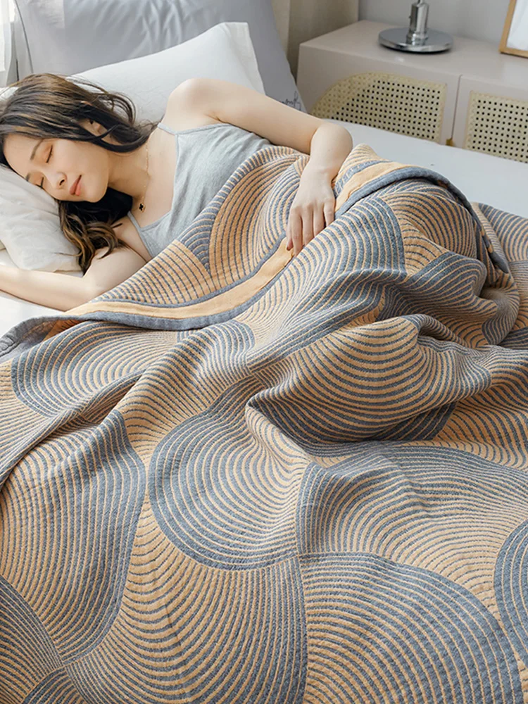 Muslin Cotton Bedspread - ダブルベッド用キルト 夏用コットンモスリンスローケット ベッド用ソファカバーブランケット デコレーションベッドスプレッド 200*230cm