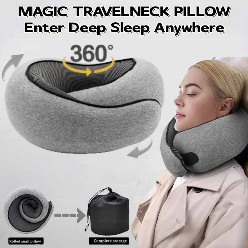 Anti Snore Contour Pillow - ポータブル U 字型トラベル枕 100% メモリーフォームカタツムリ枕トラベルネックサポートネックピロー調節可能なソフト昼休み枕