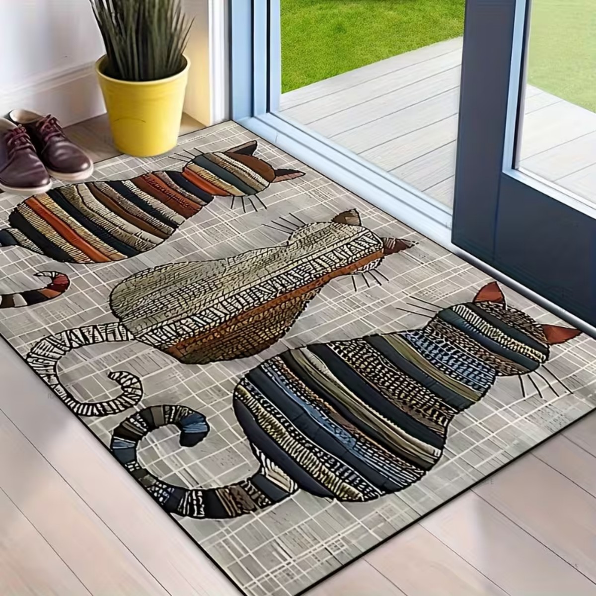 Quick Dry Diatomite Bath Mat - 正方形の玄関マット 速乾性珪藻土ラグ ゴム裏地 滑り止め 吸水性 浴室用