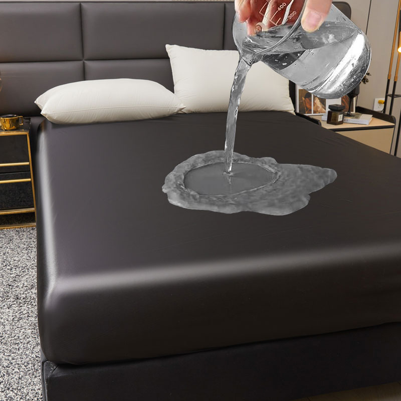 Fitted Bed Sheets Deep Pocket - プレミアム 100% 防水マットレスプロテクター、通気性マットレスカバー、冷却エアファブリックベッドパッドカバー、深いポケット