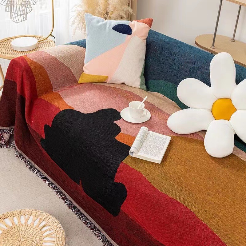 Boho Throw Blanket Fringe - テキスタイルシティイントワイライトスレッドブランケット、室内装飾、ソファタオル、パーソナライズされた美的タペストリー、180x260cm