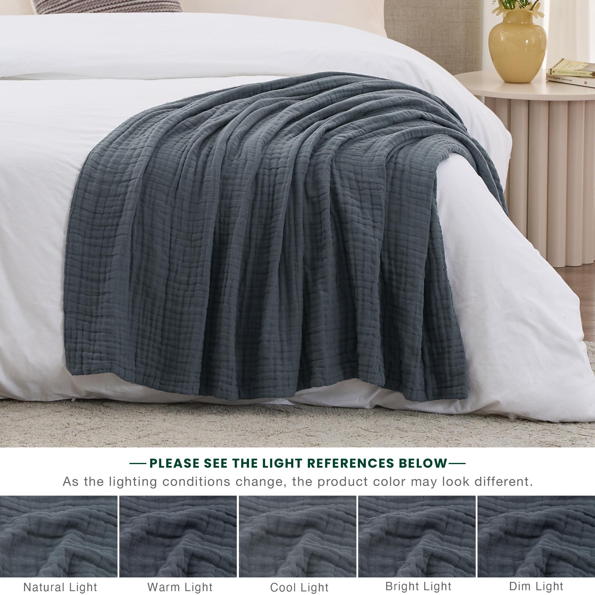 6層構造100%コットンモスリンブランケット、超ソフトで通気 - Muslin Cotton Bedspread のレビューと価格