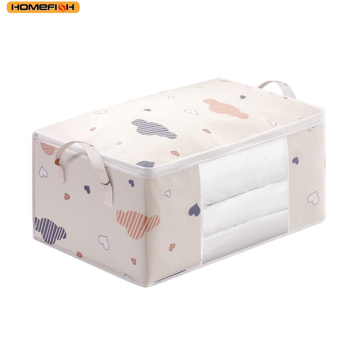 HOMEFISH 大容量折りたたみ式衣類収納バッグ、強化ハン - Bedding のレビューと価格
