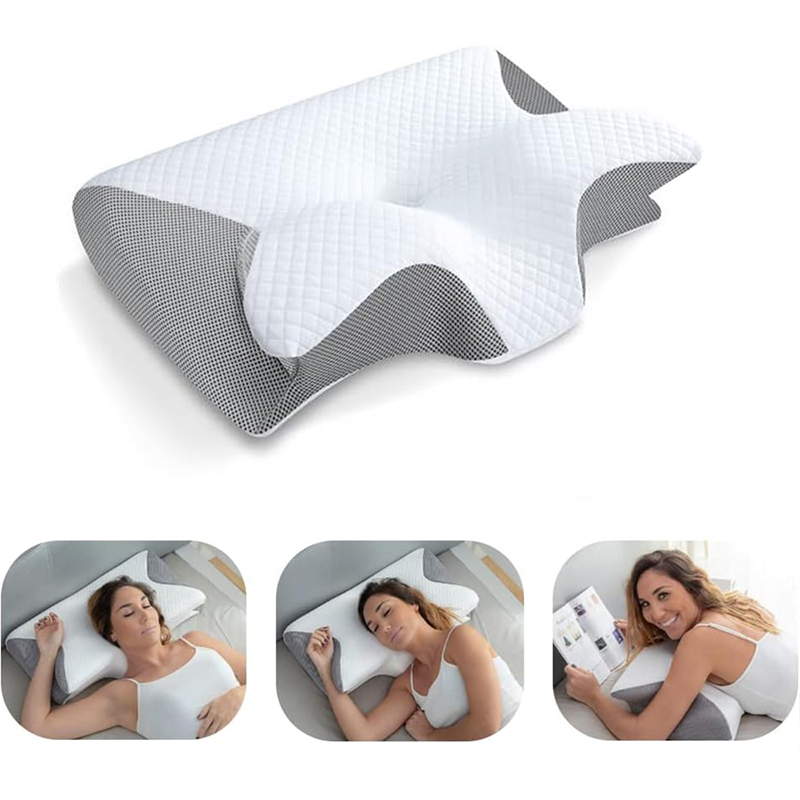 新しいメモリーフォーム頸椎枕 2 in 1 人間工学に基づい - Anti Snore Contour Pillow のレビューと価格