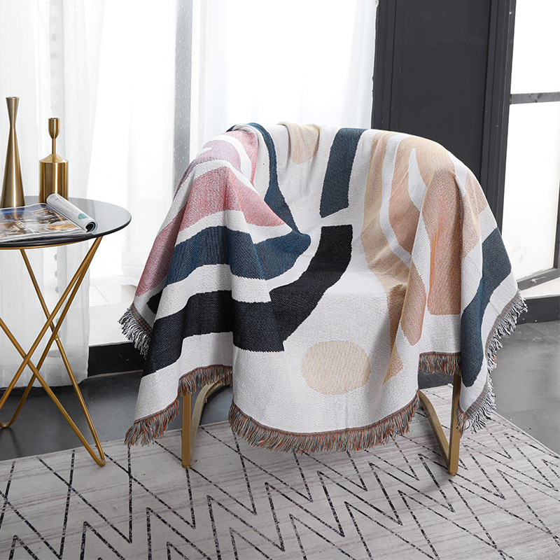 厚い綿の毛布,テキスタイル,都市,抽象的な虹のパターン,家の - Boho Throw Blanket Fringe のレビューと価格