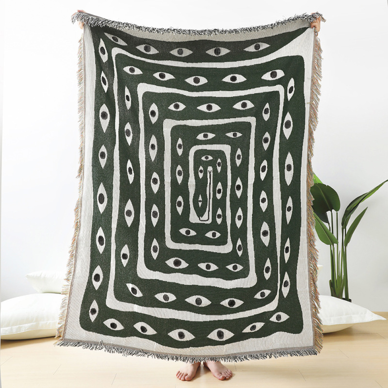シティテキスタイルの目が付いたカーペット,家の装飾用,ピクニ - Boho Throw Blanket Fringe のレビューと価格