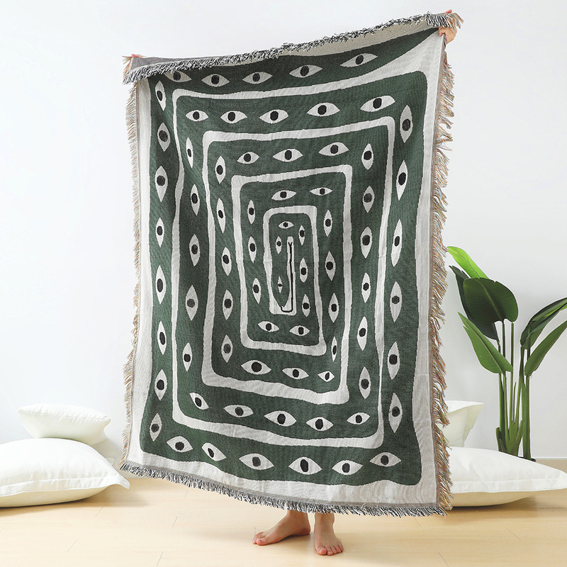 シティテキスタイルの目が付いたカーペット,家の装飾用,ピクニ - Boho Throw Blanket Fringe のレビューと価格