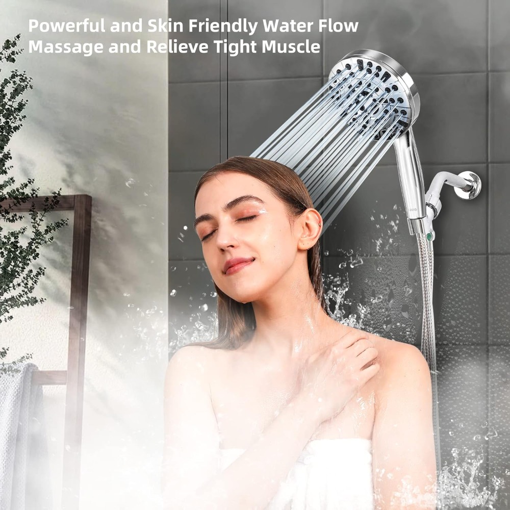 10機能搭載のハンドヘルド式高圧シャワーヘッド、一時停止＆パ - High Pressure Shower Head Handheld のレビューと価格