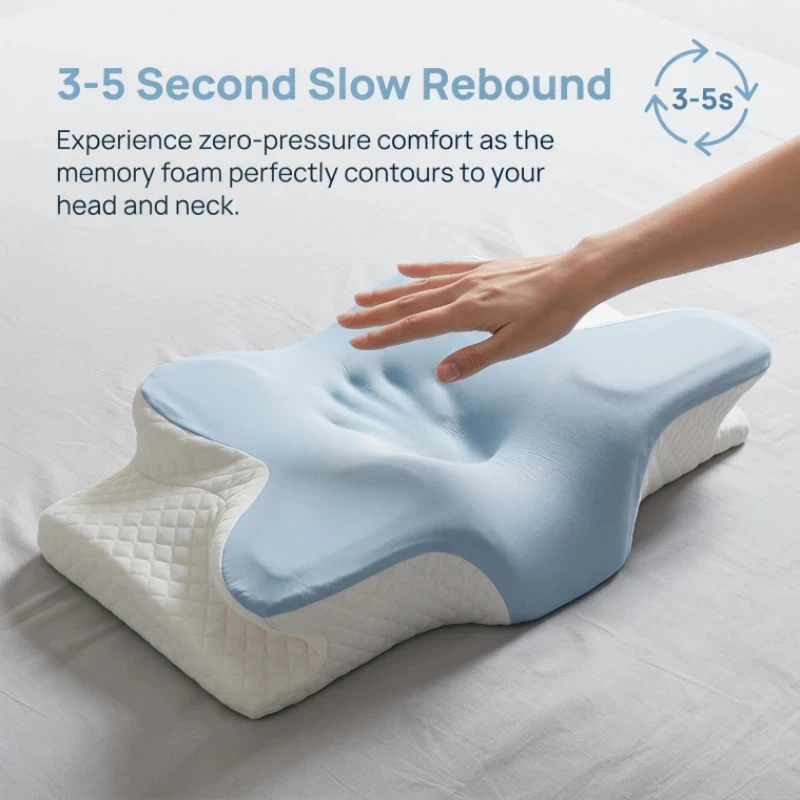 通気性冷却メモリーフォーム頸椎枕 夏用整形外科人間工学に基づ - Memory Foam Orthopedic Pillow Neck Pain のレビューと価格