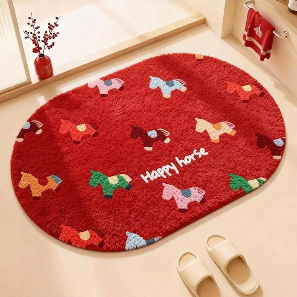 VIKAMA 滑り止め馬干支柄洗えるバスマット吸水速乾浴室入 - Quick Dry Diatomite Bath Mat のレビューと価格
