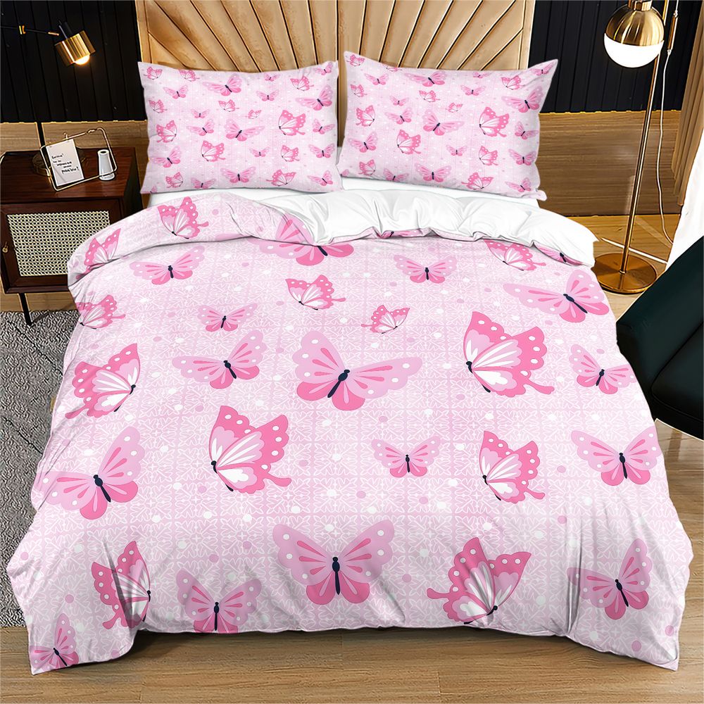 蝶布団カバーセット美的花柄寝具セットデジタルプリントキルトカ - Aesthetic Floral Duvet Cover のレビューと価格