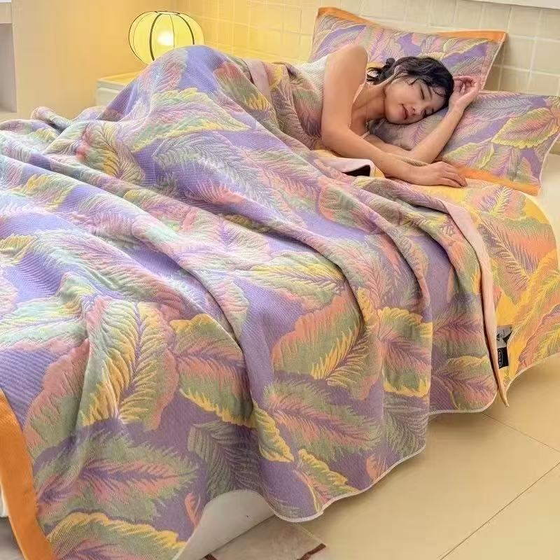 6層モスリンブランケット クイーンサイズ、軽量サマーコットン - Muslin Cotton Bedspread のレビューと価格