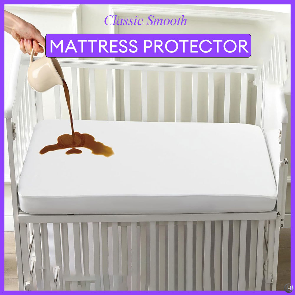 ベビーベッド用マットレスプロテクター1枚、滑らかで防水性のあ - Waterproof Mattress Protector Breathable のレビューと価格