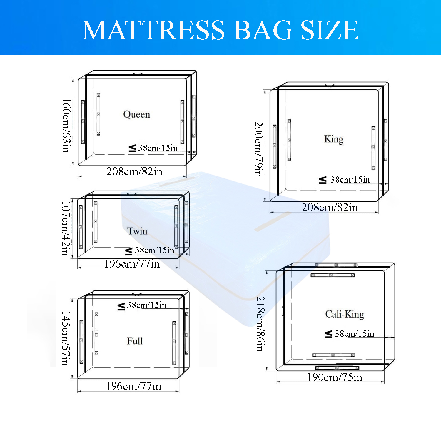 移動や保管用のマットレスバッグ、頑丈なタープ素材の再利用可能 - Waterproof Mattress Protector Breathable のレビューと価格