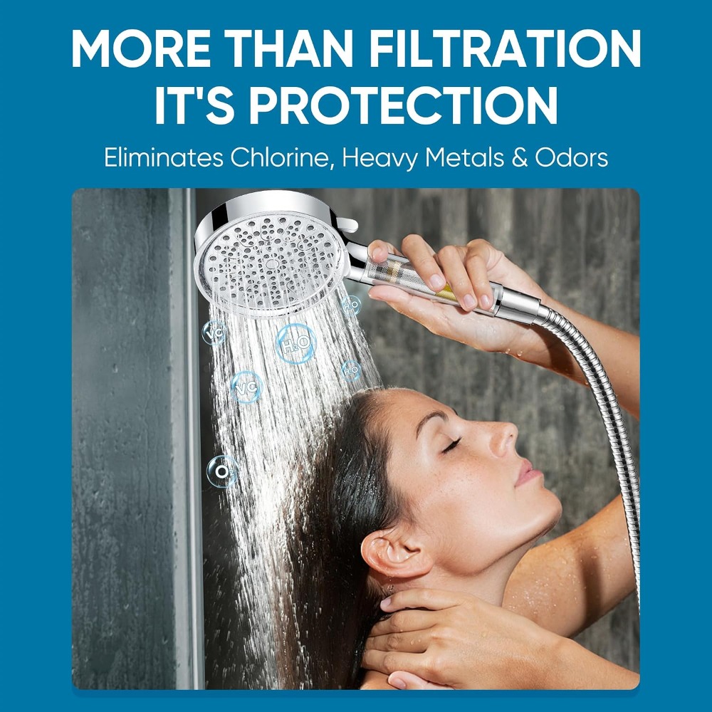 ハンドヘルド付きろ過シャワーヘッド、高圧6段階スプレーモード - High Pressure Shower Head Handheld のレビューと価格