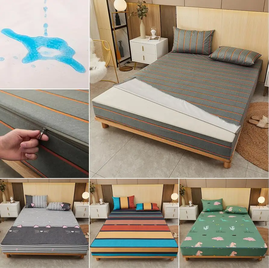 ジッパー付き6面マットレスプロテクター,防水シートカバー,シ - Waterproof Mattress Protector Breathable のレビューと価格