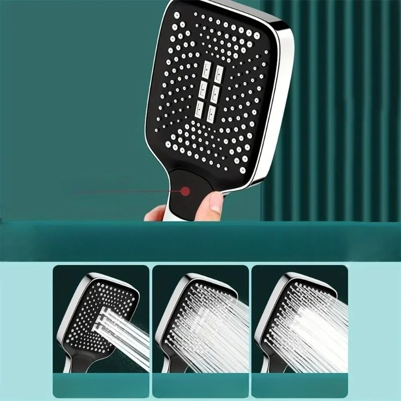 スクエア型ハンドヘルドシャワーヘッド 3つのスプレーモード  - High Pressure Shower Head Handheld のレビューと価格