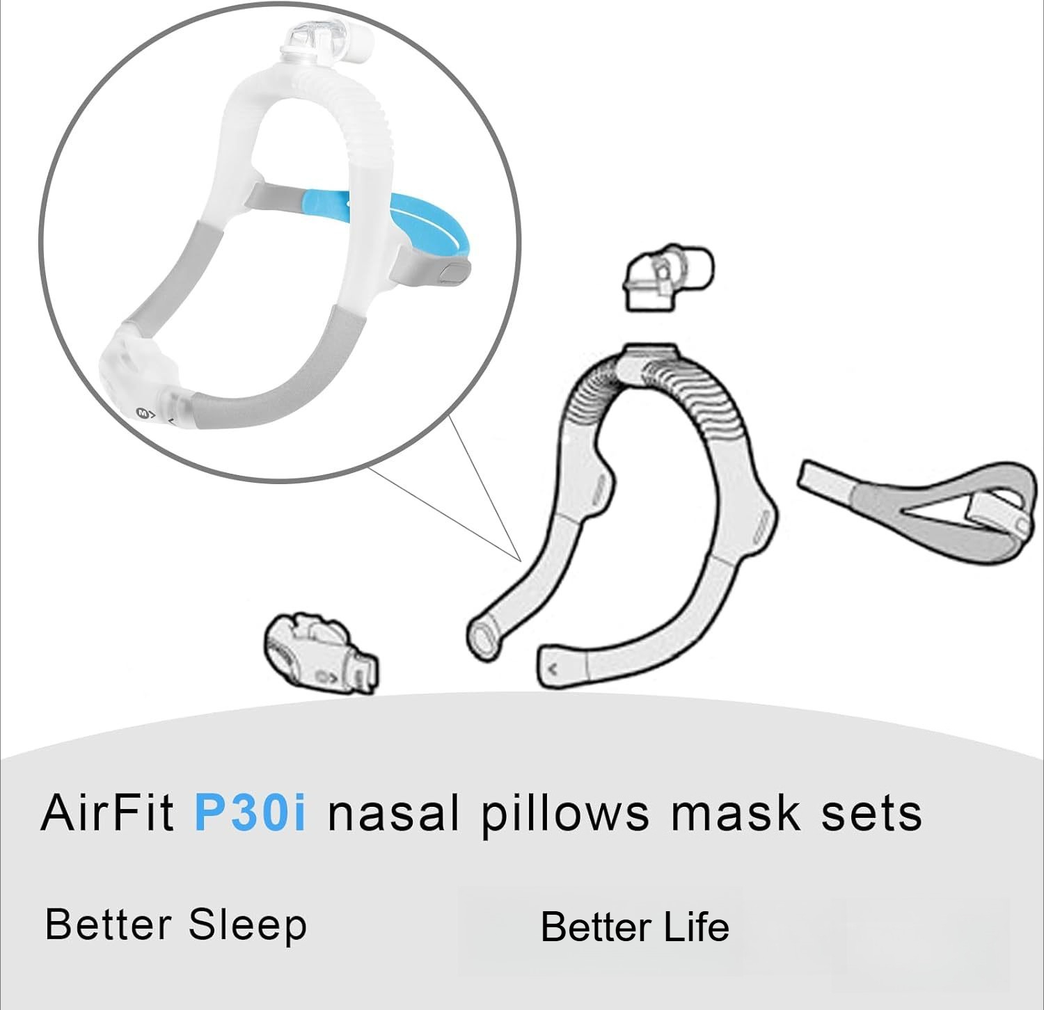 CPAP鼻枕マスクFitAirFit P30i N30i B - Anti Snore Contour Pillow のレビューと価格