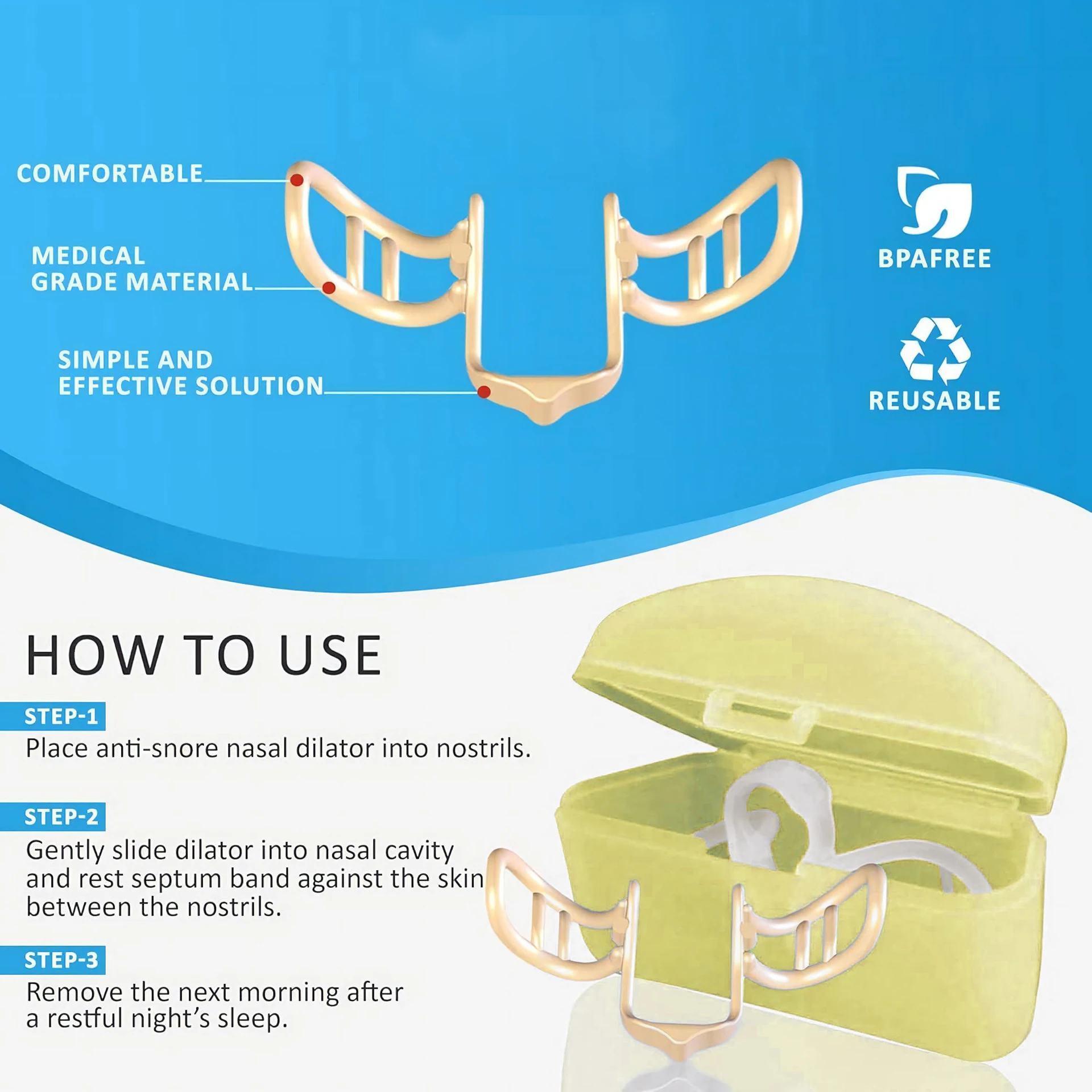 いびき防止鼻腔拡張器 いびきを止めるシリコン製ノーズクリップ - Anti Snore Contour Pillow のレビューと価格