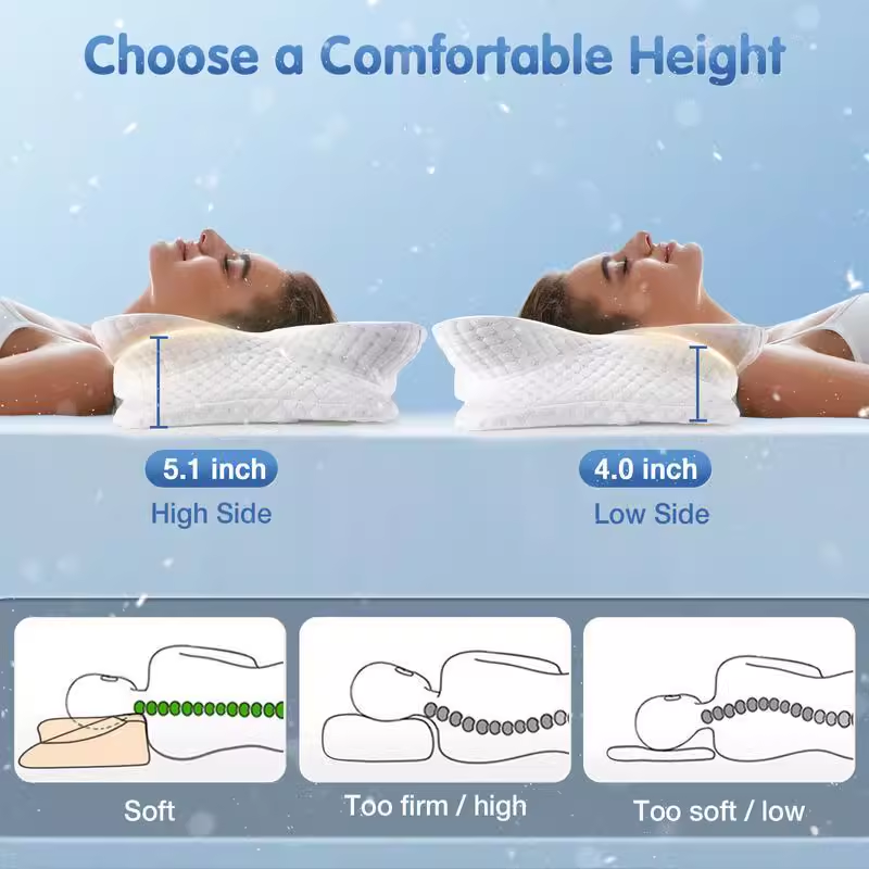 人間工学に基づいた整形外科低反発枕通気性肩の痛みソフト記憶睡 - Memory Foam Orthopedic Pillow Neck Pain のレビューと価格