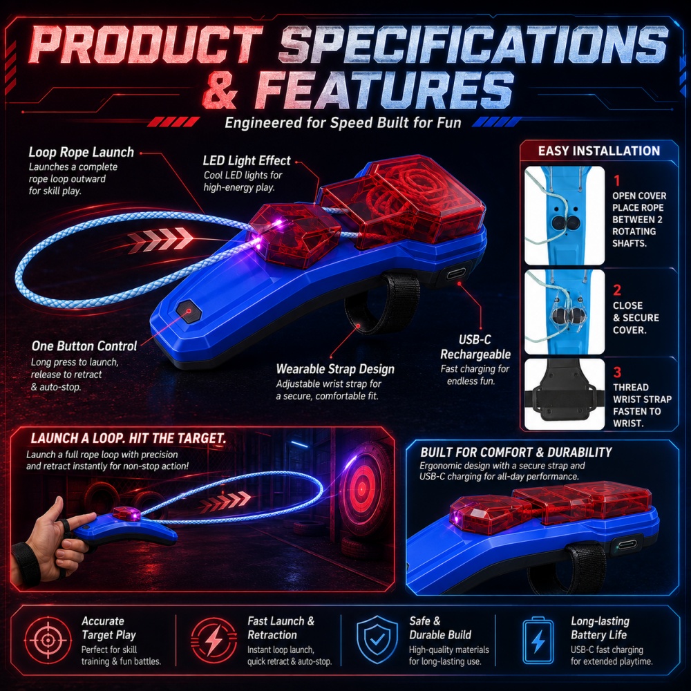ロープランチャー スパイダーウェブシューティングトイ 自動格 - Lighting のレビューと価格