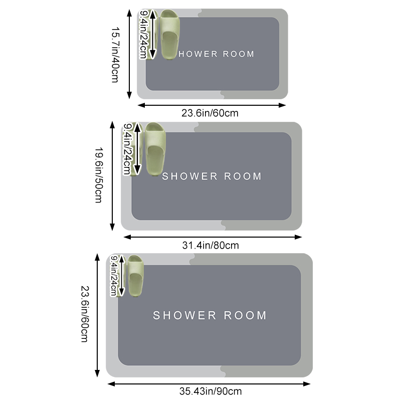 珪藻土バスマット滑り止め吸水フロアマット速乾フットカーペット - Quick Dry Diatomite Bath Mat のレビューと価格